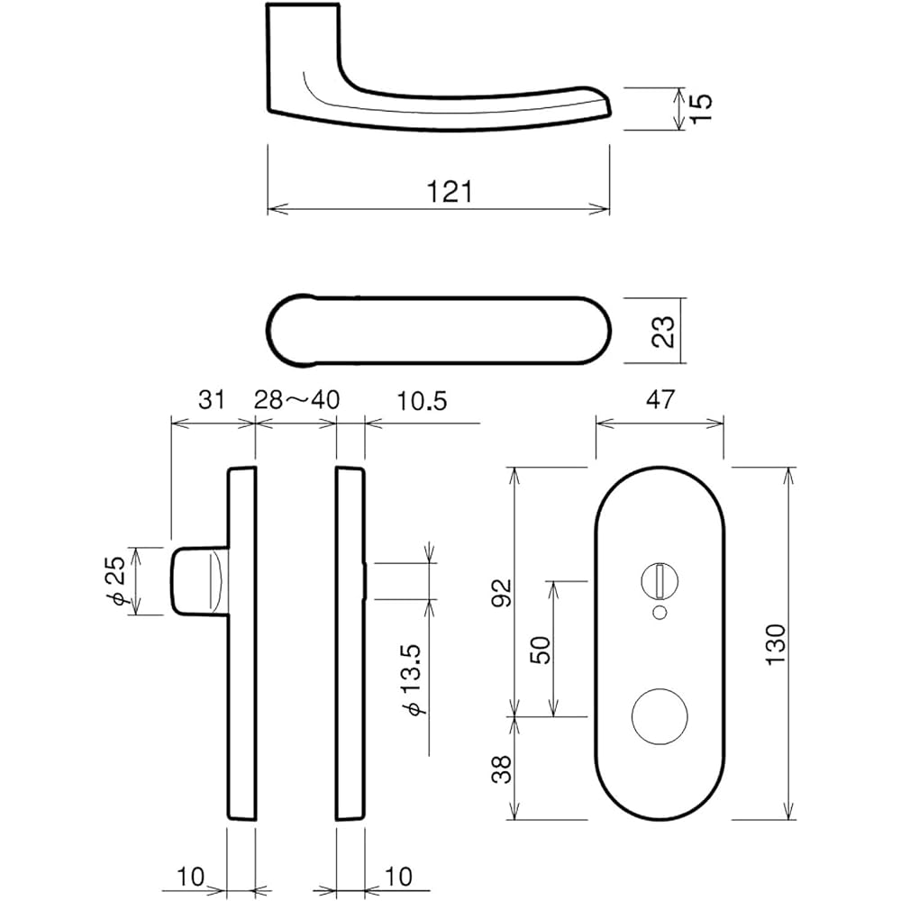 Kawaguchigiken Door Lever Interior Lock AL Series Satin Gold Boxed AL-33-4K13-SG