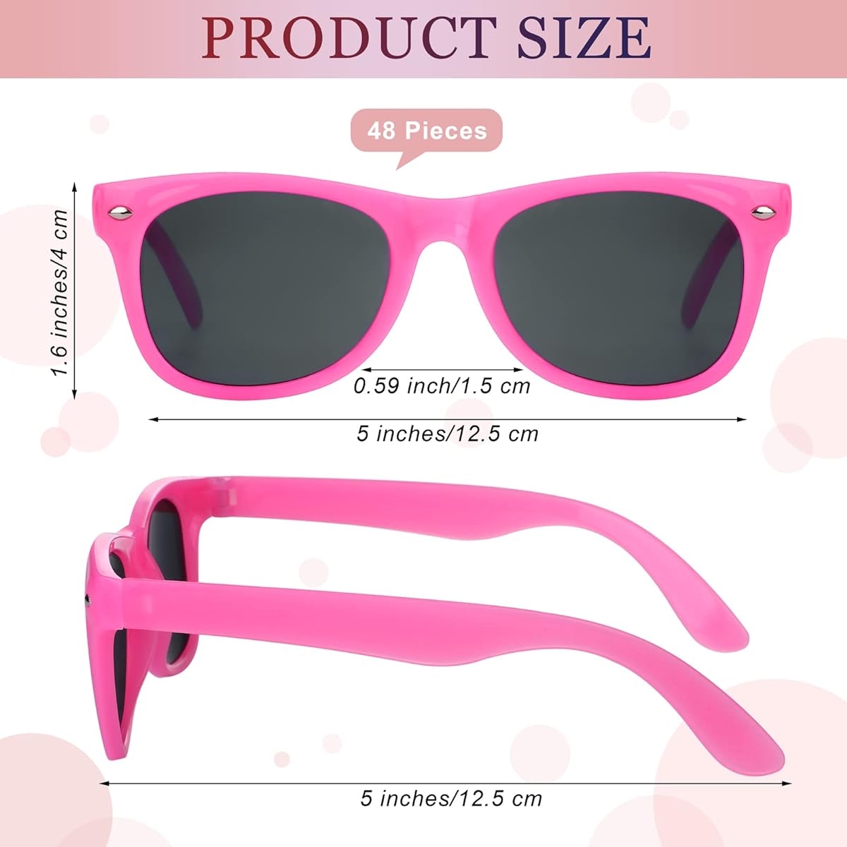 Elcoho 48 Pack Kids Neon Sunglasses Party Favors Sunglasses Bulk Beach Pool Glasses Perfect Gift for Boy or Girl Birthday