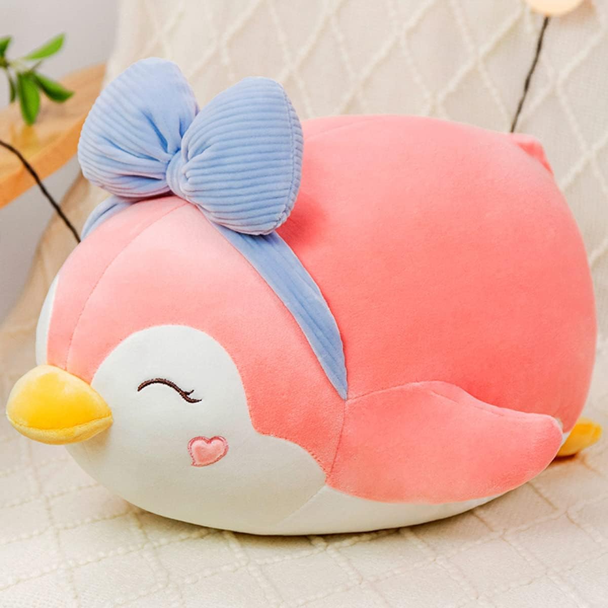 ARELUX Pink Penguin Plush Animal Perfect Pillow Cute Stuffed Animal Snuggle Buddy Plush Cute Soft Body Pillow for Kids Boys Girls 23.6 Inch