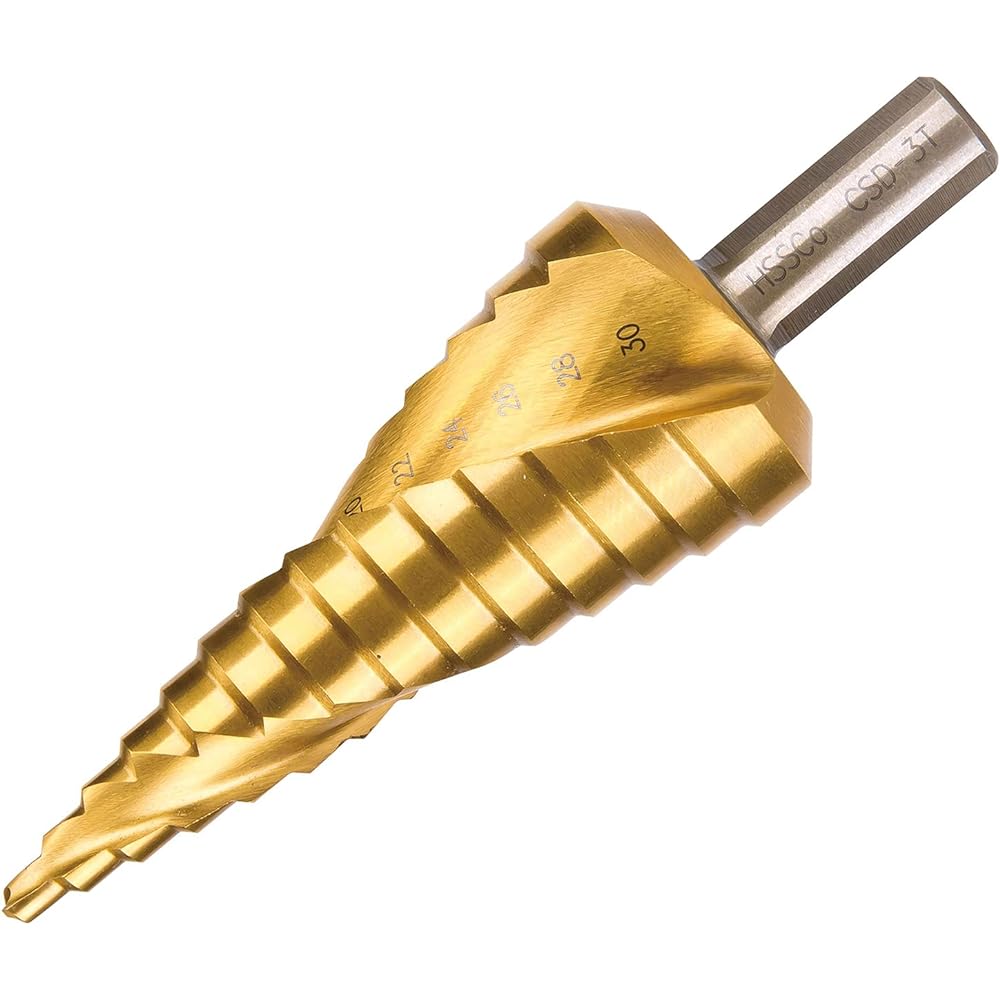 Winning Bore Cobalt Step Drill Spiral Cut System 4-22mm CSD-22T Gold