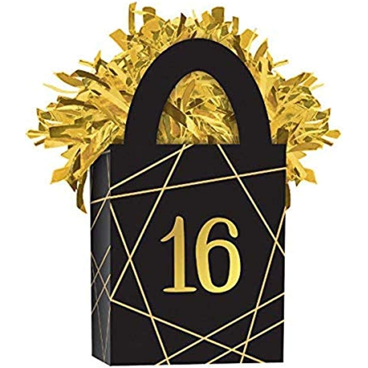 Sweet 16 Mini Tote Bag Party Balloon Weight Decorations, Card Stock, 5.7 oz.