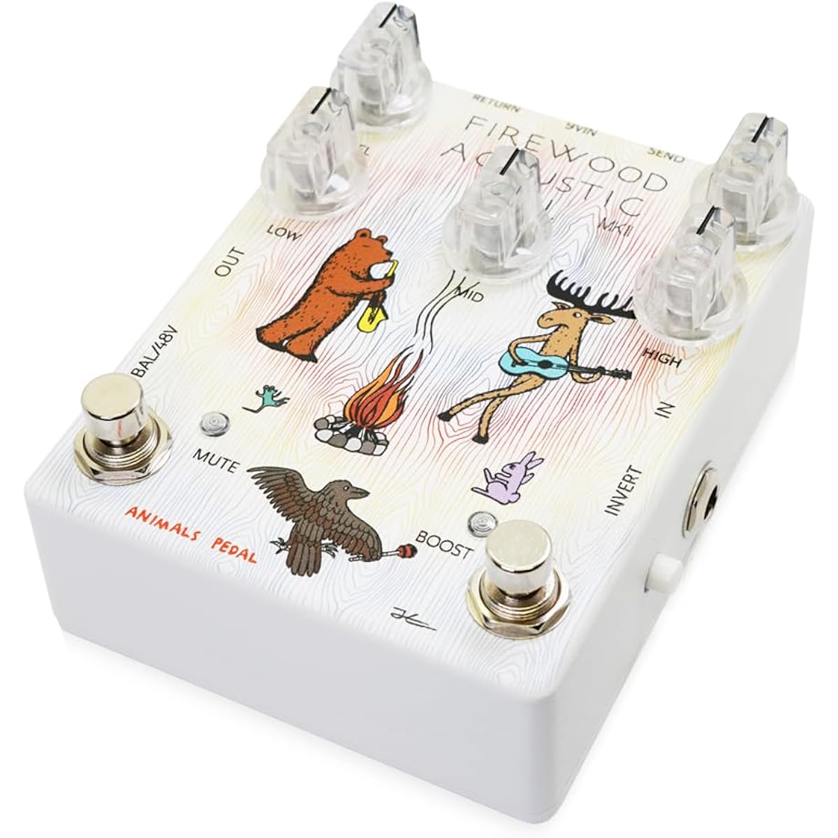 Animals Pedal Firewood Acoustic D.I. MKII Acoustic Guitar Effector DI / 3 types of EQ (High, Mid, Low) and an effect loop for acoustic guitar DI