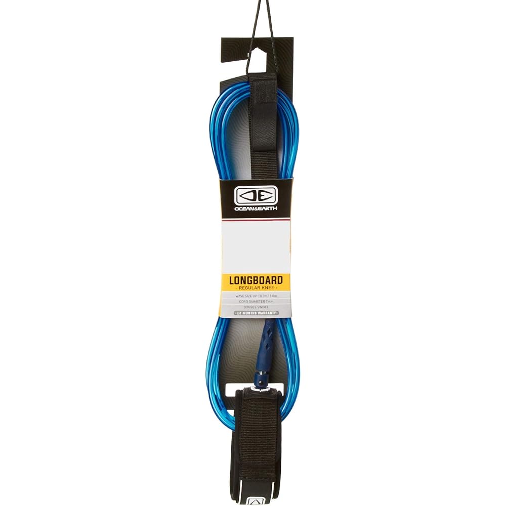 Ocean&Earth Leash LONGBOARD REGULAR KNEE MOULDED LEASH 9'0" Blue