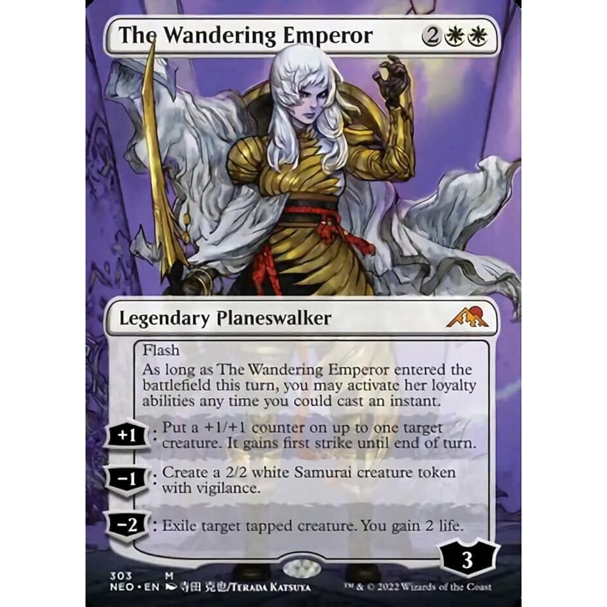Magic: The Gathering - Wandering Emperor (303) - Borderless - Foil - Kamikawa: Neon Dynasty