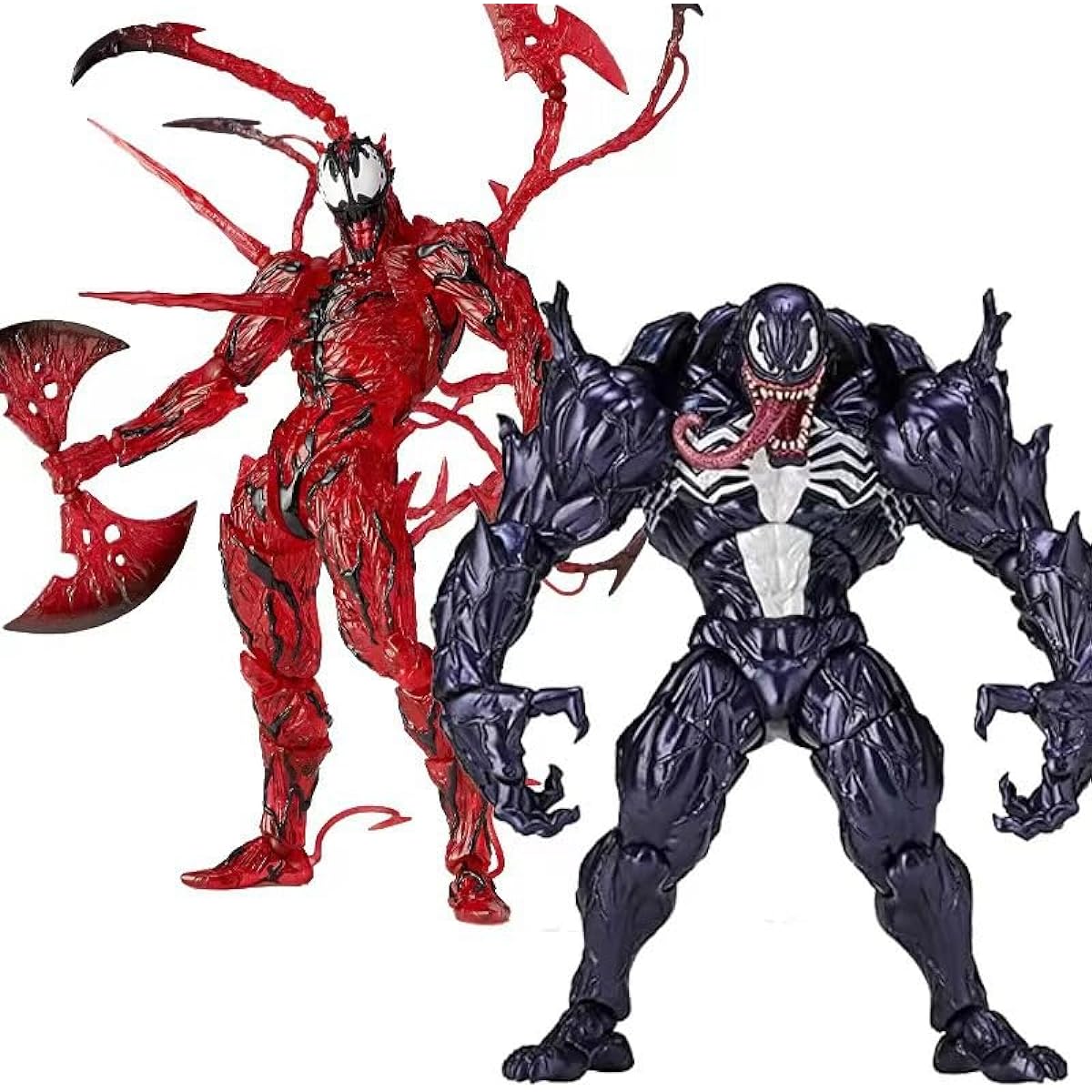 Shilkare 7" Venom Legend Series - 2 Pack Set Venom & Carnage Action Figures for Kids PVC Animation Venom & Carnage Gifts Collectible Decoration (Venom+Carnage)