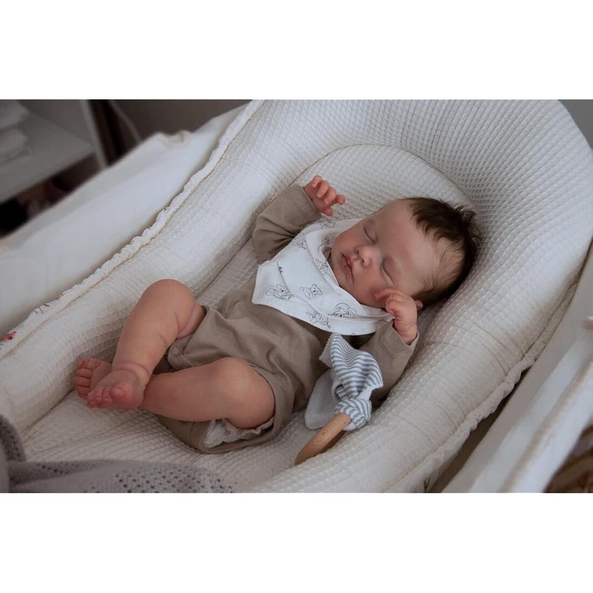 RXDOLL Real Life Reborn Baby Doll Boy 20 Inch Soft Skin Real Newborn Baby Doll Silicone Vinyl Full Body Lifelike Baby Doll Sleeping Toddler Boy Baby Doll Toy for Ages 3+