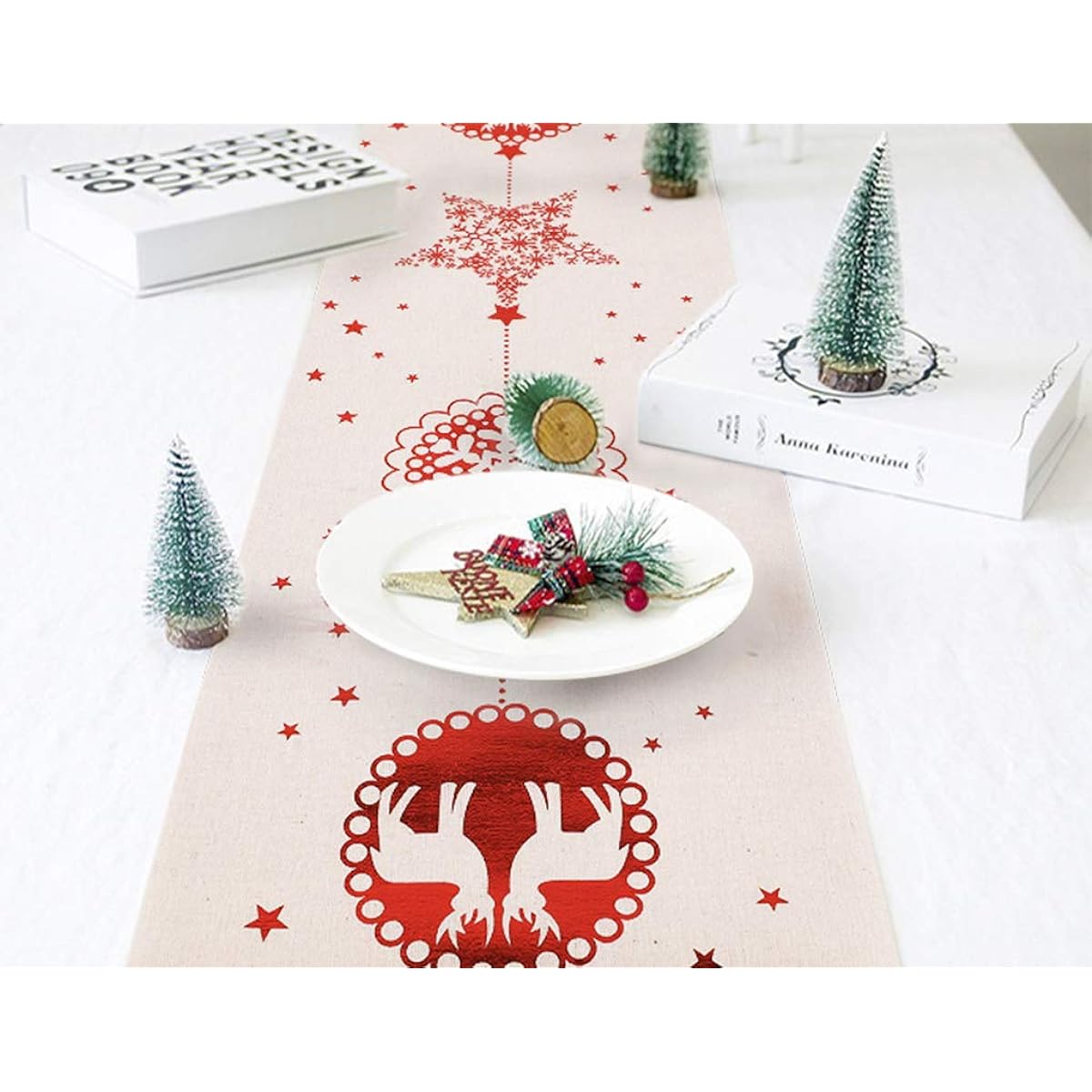 Christmas Table Runner for Rectangular Tables Satin Wrinkle Free for Buffet Dinner Baby Shower Thanksgiving Dinner Christmas Party Picnic Wedding White