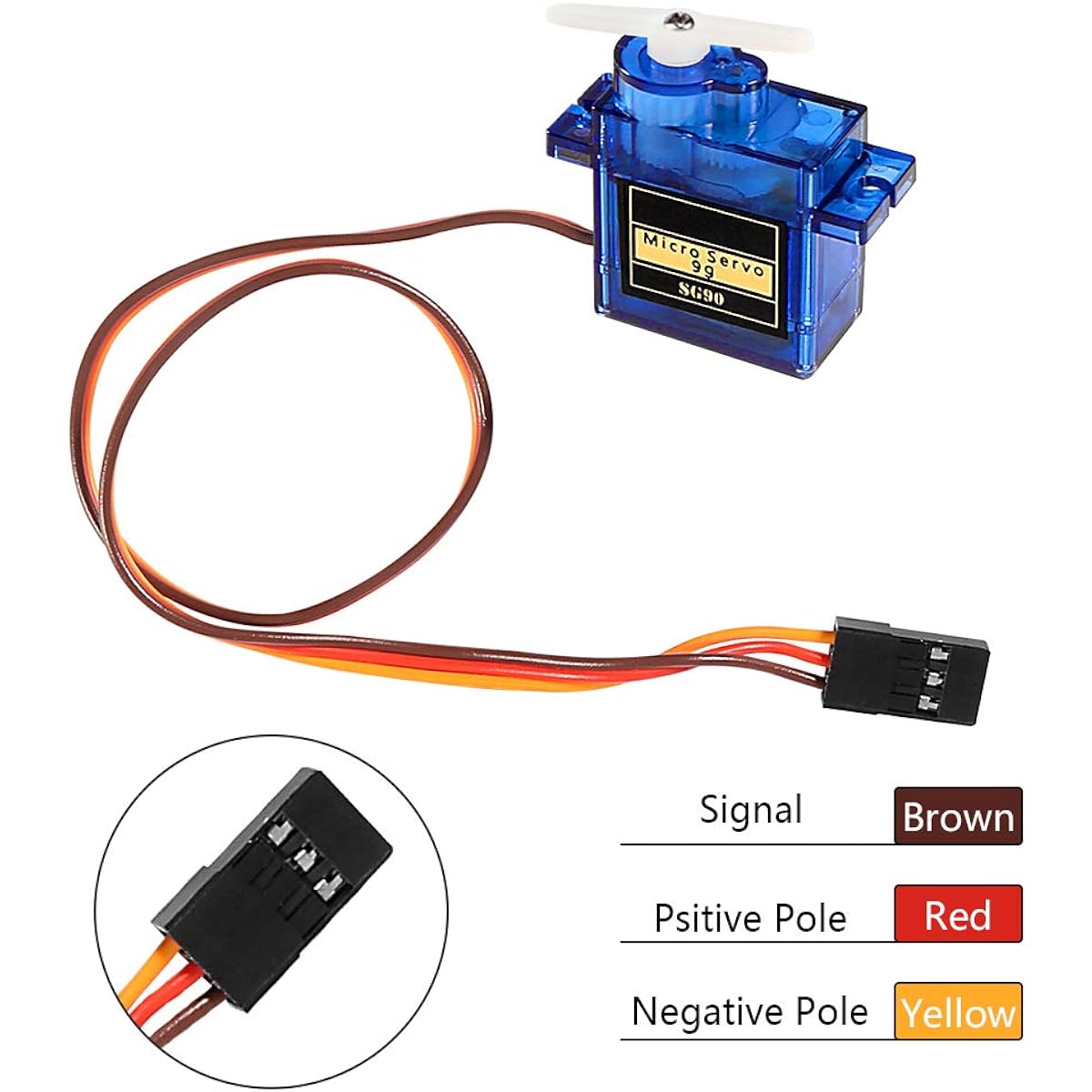 ALMOCN 8 Pieces SG90 9G Micro Servo Motor Kit for Mini RC Robot Arm Helicopter Airplane Car Boat Control Project