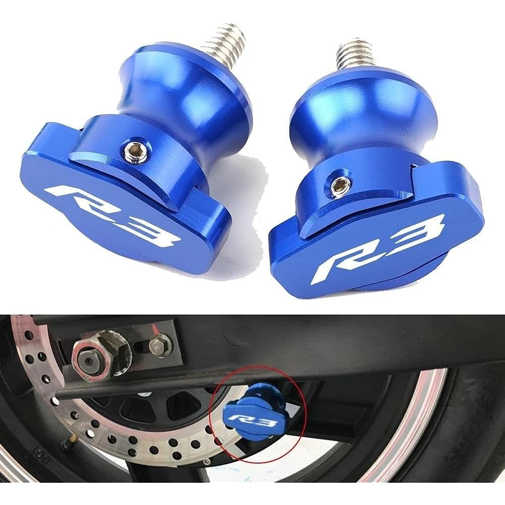 Bike Stand Swing Arm Slider Motorcycle 6mm Swing Arm Spool Stand Screw Slider Accessories CNC Aluminum For YZFR3 YZF-R3 YZF R3 2015-2020 (Color: Black)