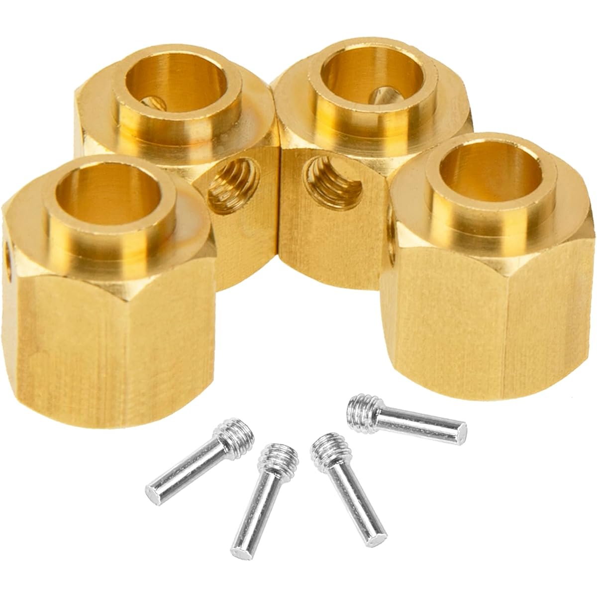 Vgoohobby Brass 12mm Hex Hub Adapter Extension Combiner Counterweight for Traxxas TRX-4 RC4WD D90 Redcat Gen7 RC 1/10 Crawler Car (10mm Thickness)