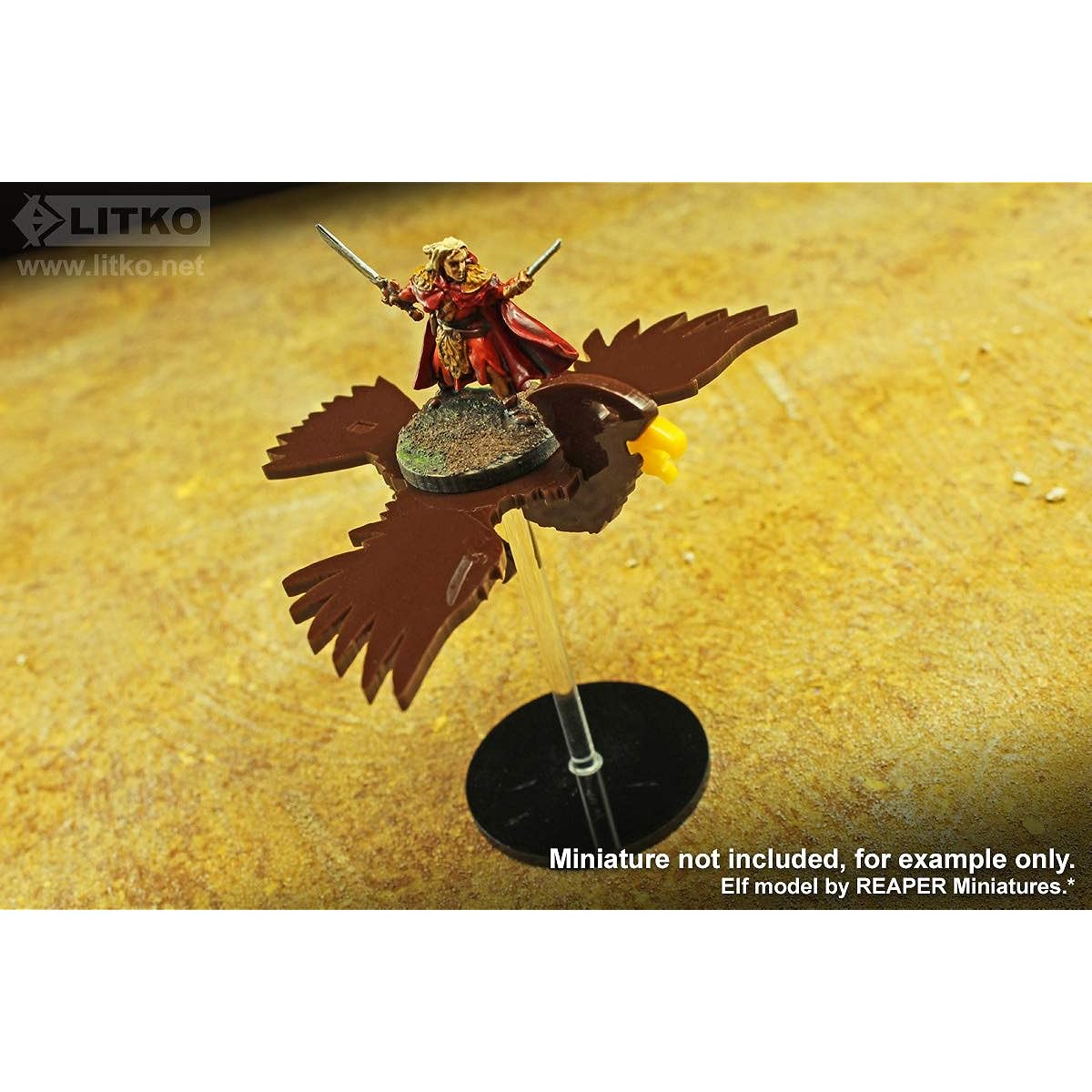 LITKO Flying Hawk Character Mount Kit 2" Round Base Brown