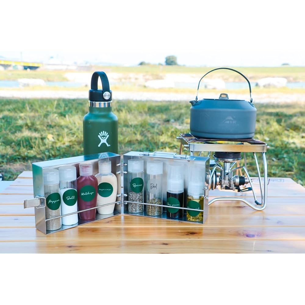 RODGERS Stainless Steel Spice Box Spice Box Outdoor Camping Kitchen Seasoning Cooking Tool Case Storage Okamochi BBQ Seasoning Case Stainless Steel Made in Japan RG-OD-SPBOX1N