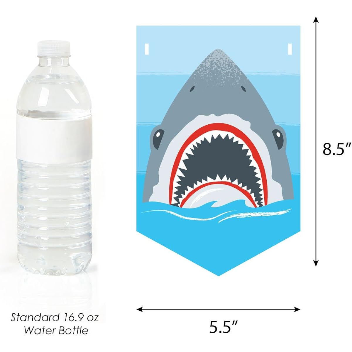 Big Dot of Happiness Shark Zone - Jawsome Shark Viewing Week Party Banner - Party Decorations - Warning Shark Zone