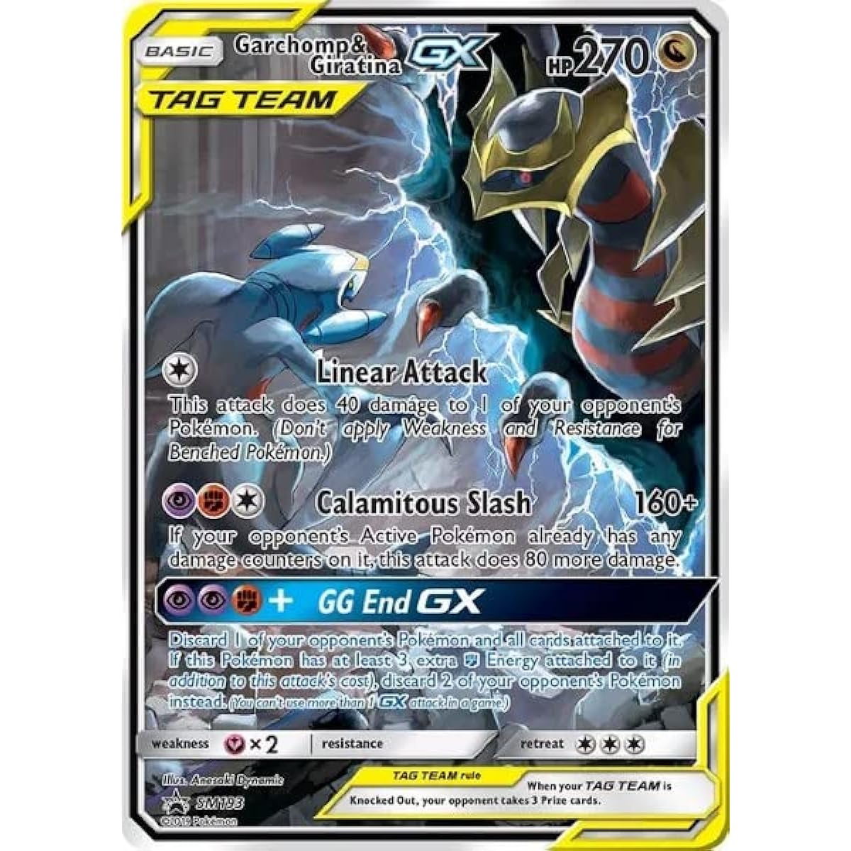 Pokemon - Galchomp & Ziratina GX - SM193 - Tag Team Black Star Promo Card
