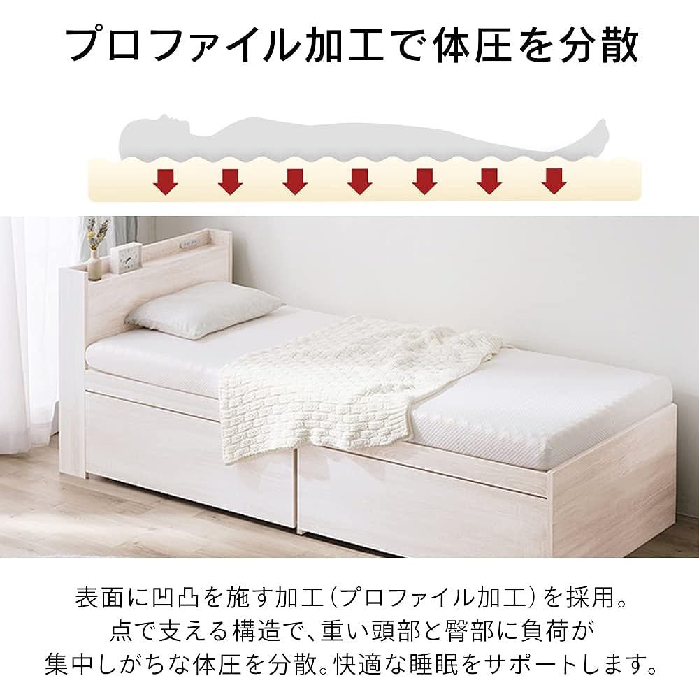 Iris Ohyama Urethane Mattress, 10cm thick, semi-single, usable all year round, 180 x 80cm, double-sided pile fabric, UMT-SS White