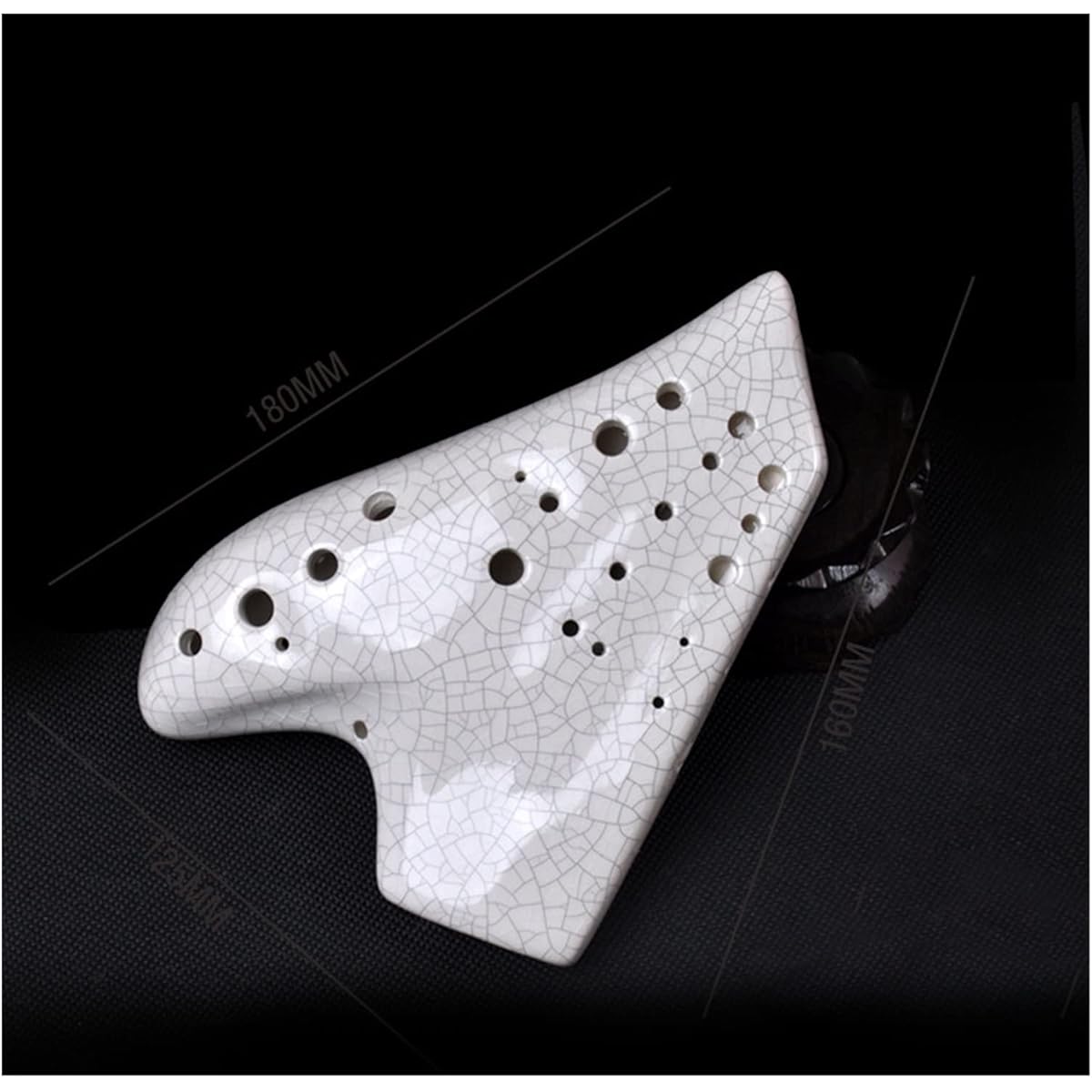 Professional 3 Tube Alto C Tone Ceramic Ocarina Playing Beginner Ice Cracking Smoked Ocarina Musical Instrument Ocarina Instrument