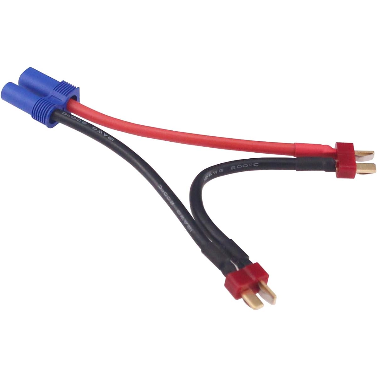 BDHI Deans Style T Plug 1-Female to EC5 2-Male Series Connector for Losi/E-Flite(B164-1) 12awg Wire/Series Battery Adapter