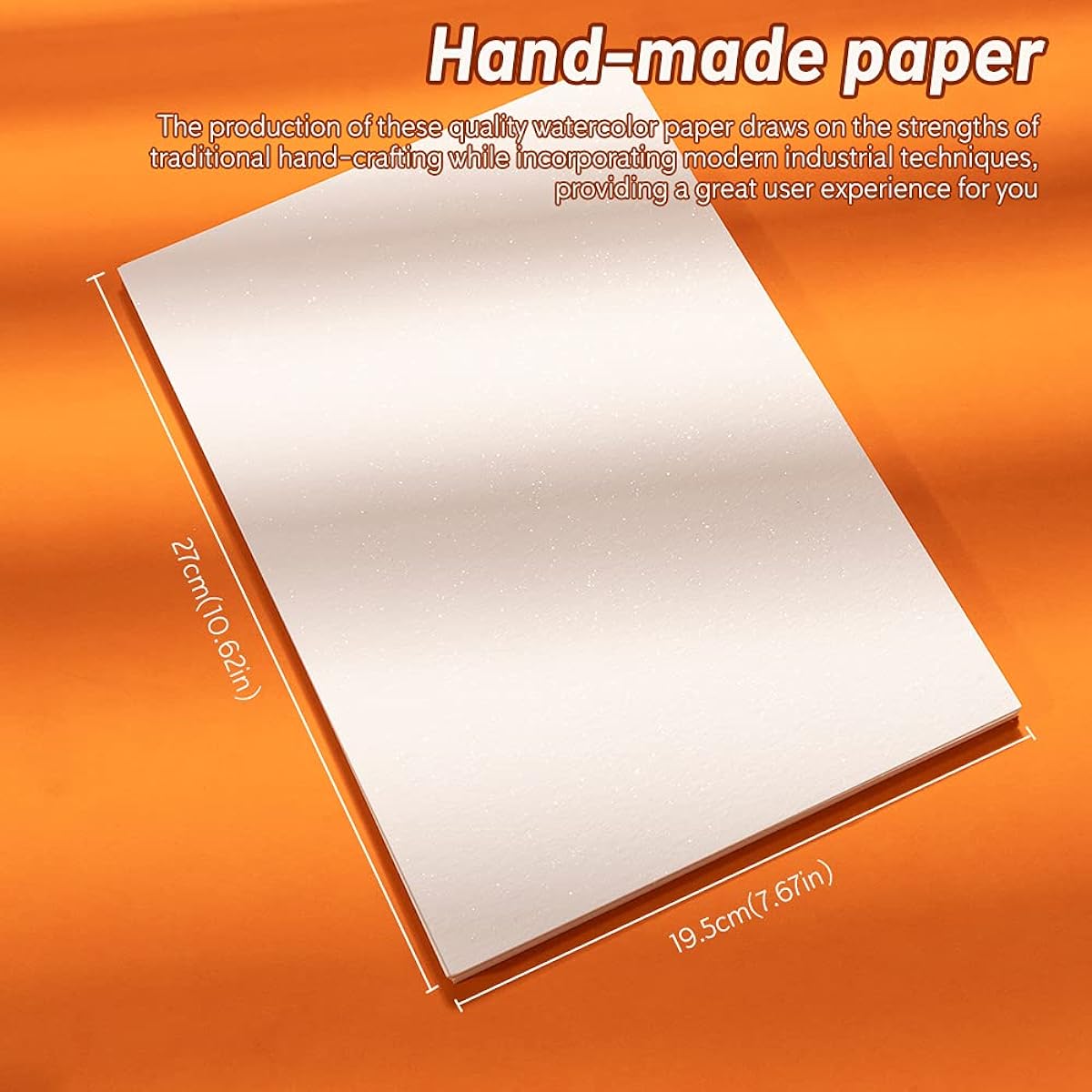 Paul Rubens Art Supplies Watercolor Paper Cold Press, 100% Cotton Rug, Glitter Sparkling Effect, Acid Free Paper 63.5lb/300gsm, 20.5" x 7.5" for Wet & Dry Mixed Media, 20 Sheets * 2