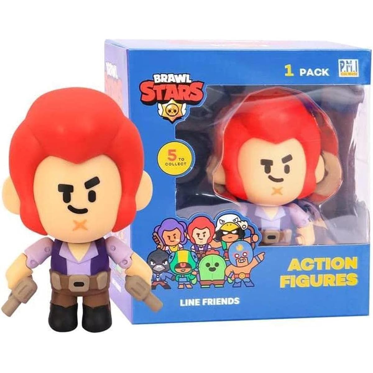 P.M.I. Brawl Stars Action Figure | Colt Figure | 4.5" Tall Collectible | Brawl Stars Toy Figure | Officially Licensed Toys Supercell Gifts for Video Gamers - Articulated Figures