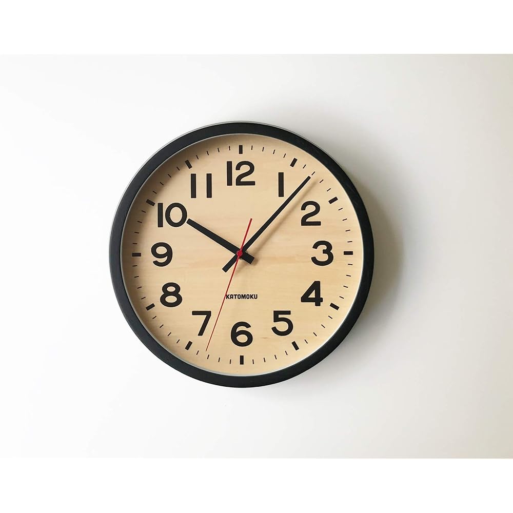 KATOMOKU Muku Clock 15 Black Radio Clock Continuous Second Hand km-107BLRC φ306mm (SKP Radio Clock)