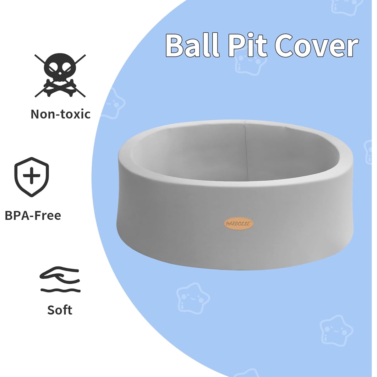 Baby Ball Pit Memory Foam Ball Pool Soft Indoor Outdoor Playpen Ideal Gift for Kids Toddlers and Infants (Light Grey)