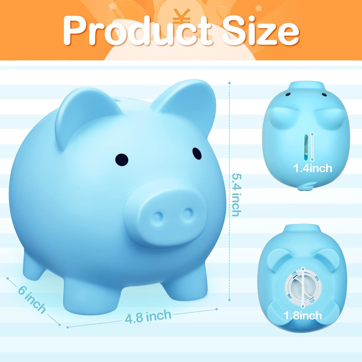 4 Pieces Large Piggy Bank Plastic Pig Money Box for Kids Cute Piggy Bank for Girls and Boys Money Box Kids Gift for Birthday Christmas Baby Shower