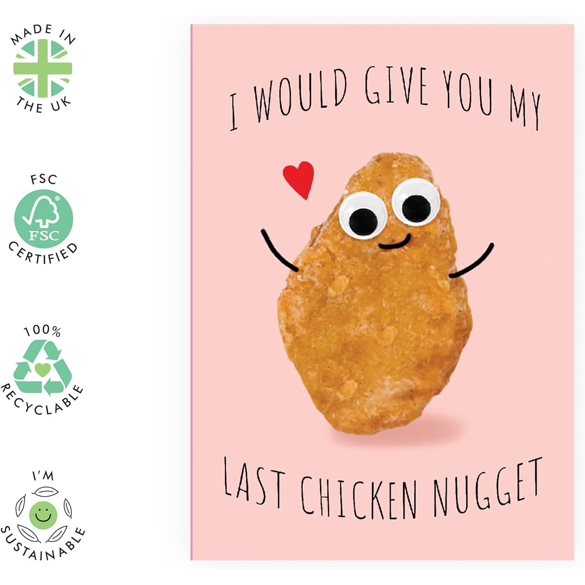 CENTRAL 23 Happy Anniversary Card For Wife - 'Last Chicken Nugget' - I Love You Gifts For Husband - Valentines For Kids - Boyfriend Birthday Card - Comes With Fun Stickers