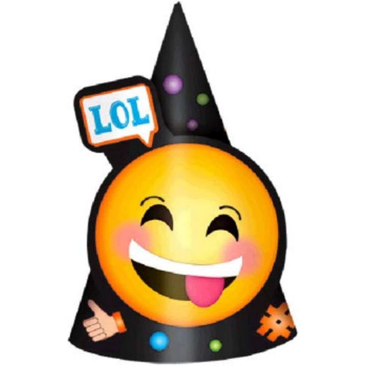 LOL Emojis Paper Party Hats (8 ct)