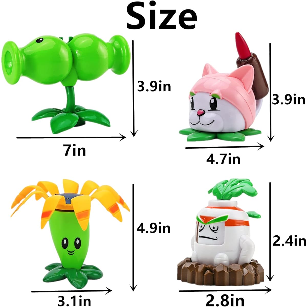 8 Pieces Plants VS Zombies Toys Action Figures PVZ Toy Set 1 2 Series Great Gift for Kids and Fans Birthday and Christmas Party