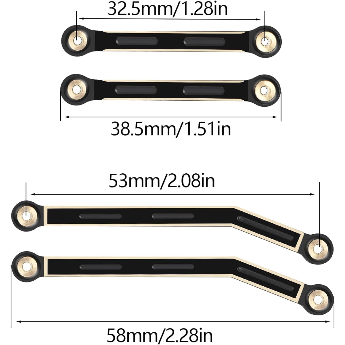 8pcs Black Coated Brass Link Rod Linkage Set for Axial AX24 XC-1 1/24 RC Crawler Car Upgrade Parts