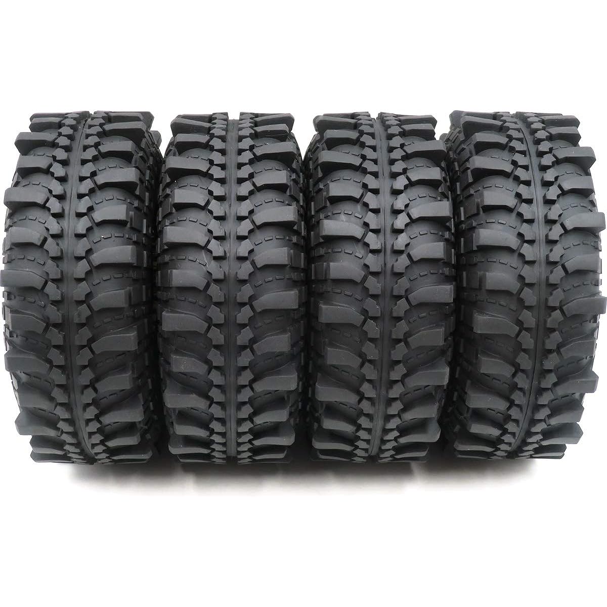 RC 2.2 Crawler Mud Terrain Tire Soft Tire Soft Foam Insert Height (OD): 145mm/5.7inch & Aluminum 2.2 Beadlock Wheel Hex 12mm Black