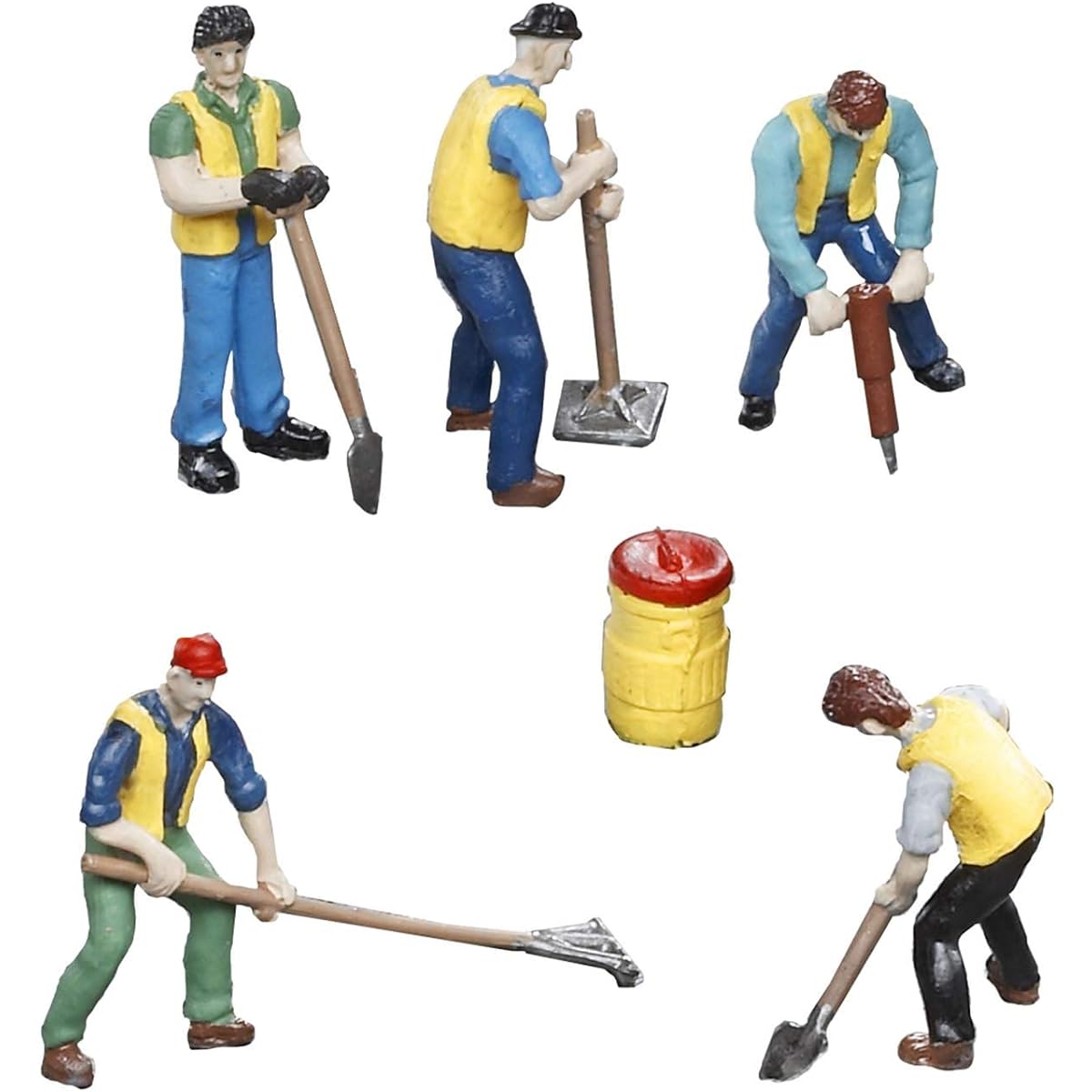 Lionel 683171 Mow Workers Figure Pack O Gauge Red Yellow Blue Green Brown Black