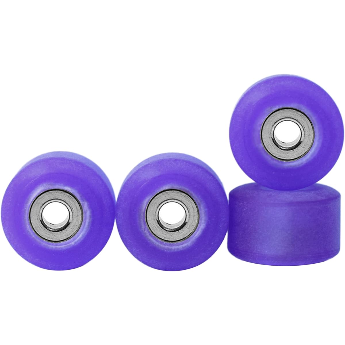 Teak Tuning Apex 61D Urethane Fingerboard Wheels - Street Shape 7.7mm Diameter - Ultraspin Bearings - Made in the USA - UV Violet Colorway