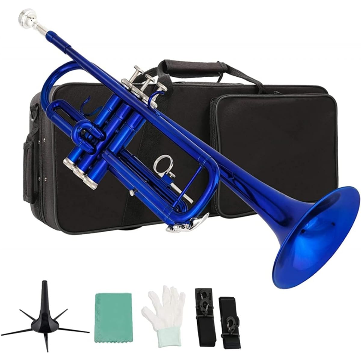 Trumpet Blue B Flat Three Tone Trumpet is suitable for beginners, suitable for playing western instruments in bands and churches Trumpet Instrument
