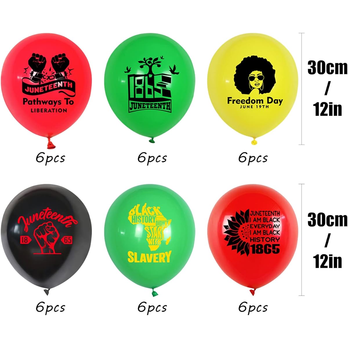 36pcs Black History Month Latex Balloons Juneteenth Party Supplies Happy Juneteenth Balloons Party Decorations African American Freedom Day Independence Day Patriotic Party Supplies