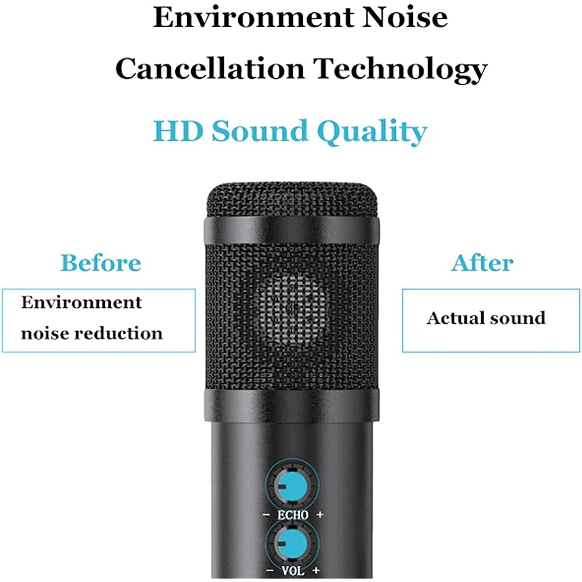 JTKDL USB Microphone Metal Condenser Microphone Multipurpose Vocal Microphone Kit Plug and Play with Tripod Stand Computer Microphone