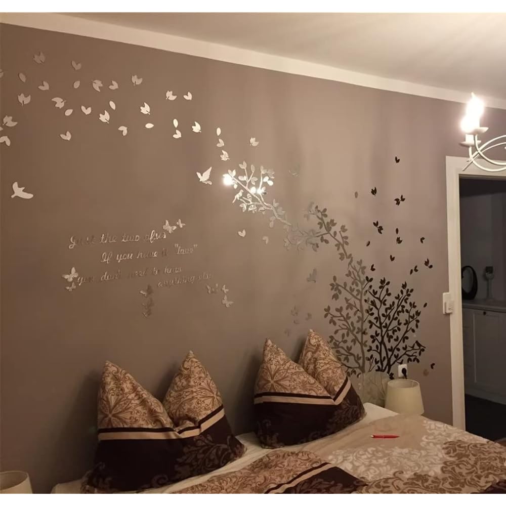 Wall Sticker 3D 3D DIY Tree Wall Sticker Wall Sticker Acrylic Wall Sticker Stylish Wall Sticker Living Room Bedroom Room Decoration Living Room Bedroom Tough Waterproof Wall Decoration Green Right Side XL-400*200cm