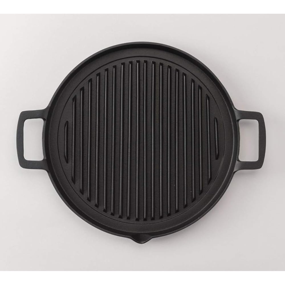 Iwachu Grill Pan Round 25 Black Baked Inner Diameter: 24.5cm IH Compatible Nambu Ironware 23050