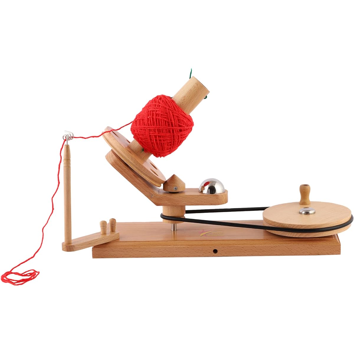 Bhartiya Handicrafts Handmade Wooden Yarn Ball Winder, Heavy Duty Large Premium Knit Crochet Wool Ball Winder, Center Pull Speedy Hand Operated Ball Winder.