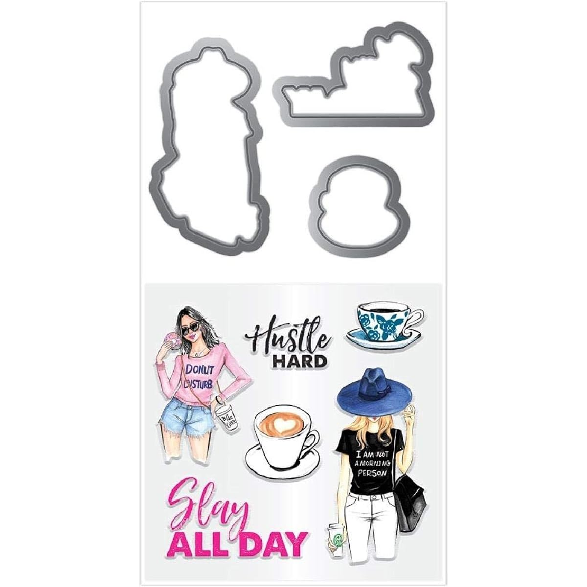 Rongrong Hampton Art Stamp & Die Set Hustle Hard 9 Piece
