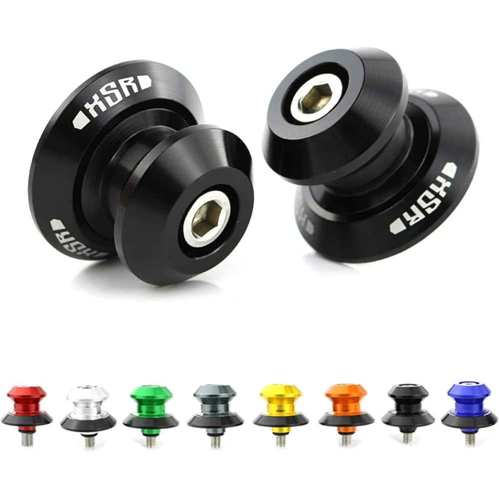 Stand Screw Slider Suitable for YAMAHA XSR 900 XSR900 2016 2017 2018 2019 Swing Arm Spool Slider Stand Swing Arm Bobbin CNC Aluminum Alloy (Color: Black)