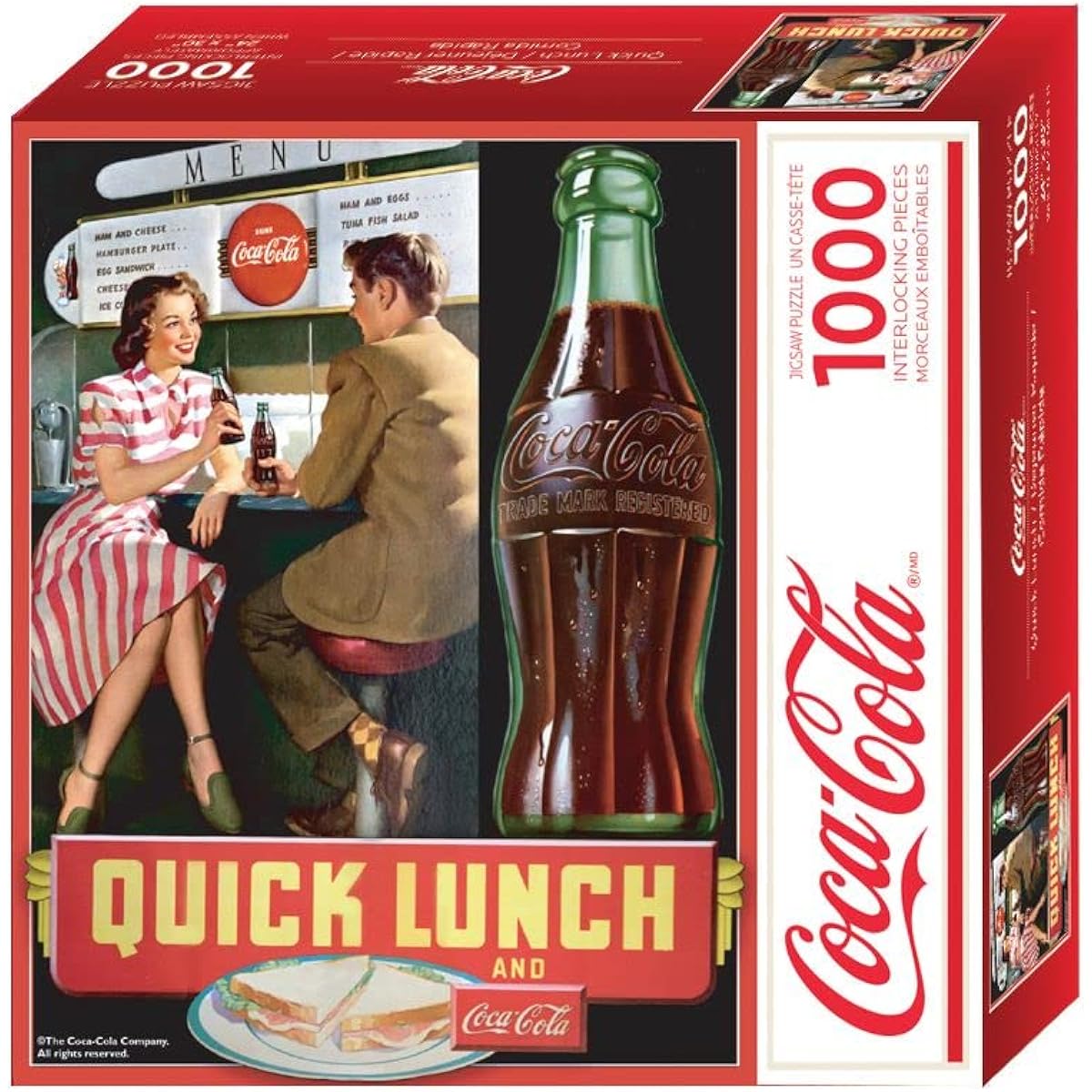 Majestic by Springbok 1000 Piece Jigsaw Puzzle Coca-Cola Quick Lunch Made in USA Compact Box