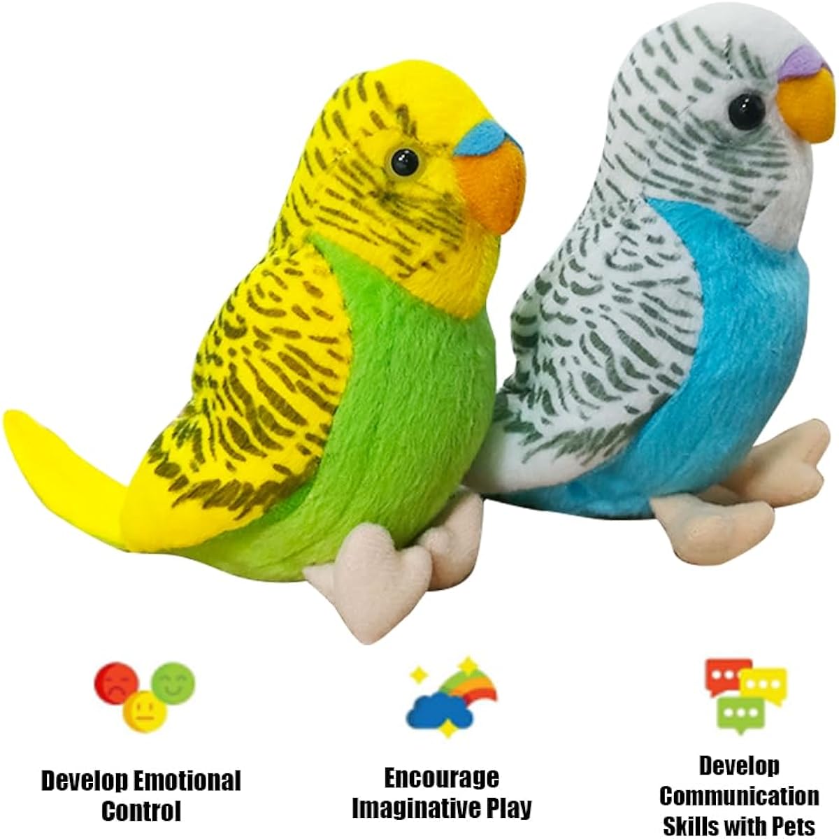 WQY GroceryShop Budgie Stuffed Toy 5.5 Inch Parakeet Stuffed Toy Budgie Stuffed Toy Children's Stuffed Toy 2pcs