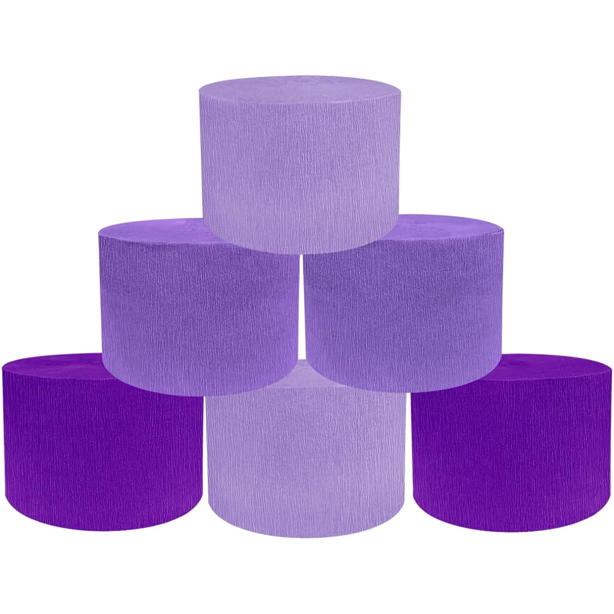 TKEJZu Purple Crepe Paper Streamers Hanging Party Decorations, 492 Feet 6 Rolls Purple Party Paper Streamers for Birthday Engagement Wedding Baby Bridal Shower Valentine's Lilac Theme Party Decorations