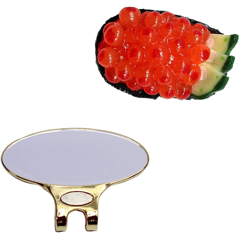 Hokushin Trading Golf Marker 3.2cm x 2.0cm x 2.4cm Kozumari Kobo Collaboration Product Food Sample Marker Gunship Sushi with Base Handmade Made in JAPAN MK0278/MK0279