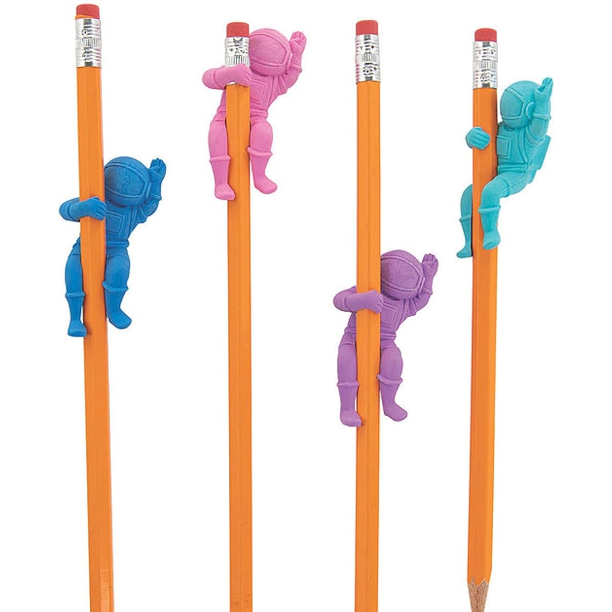 Outer Space Pencil and Eraser Set | Pencils and Astronaut Eraser Pencil Wrap - Party Favors Set