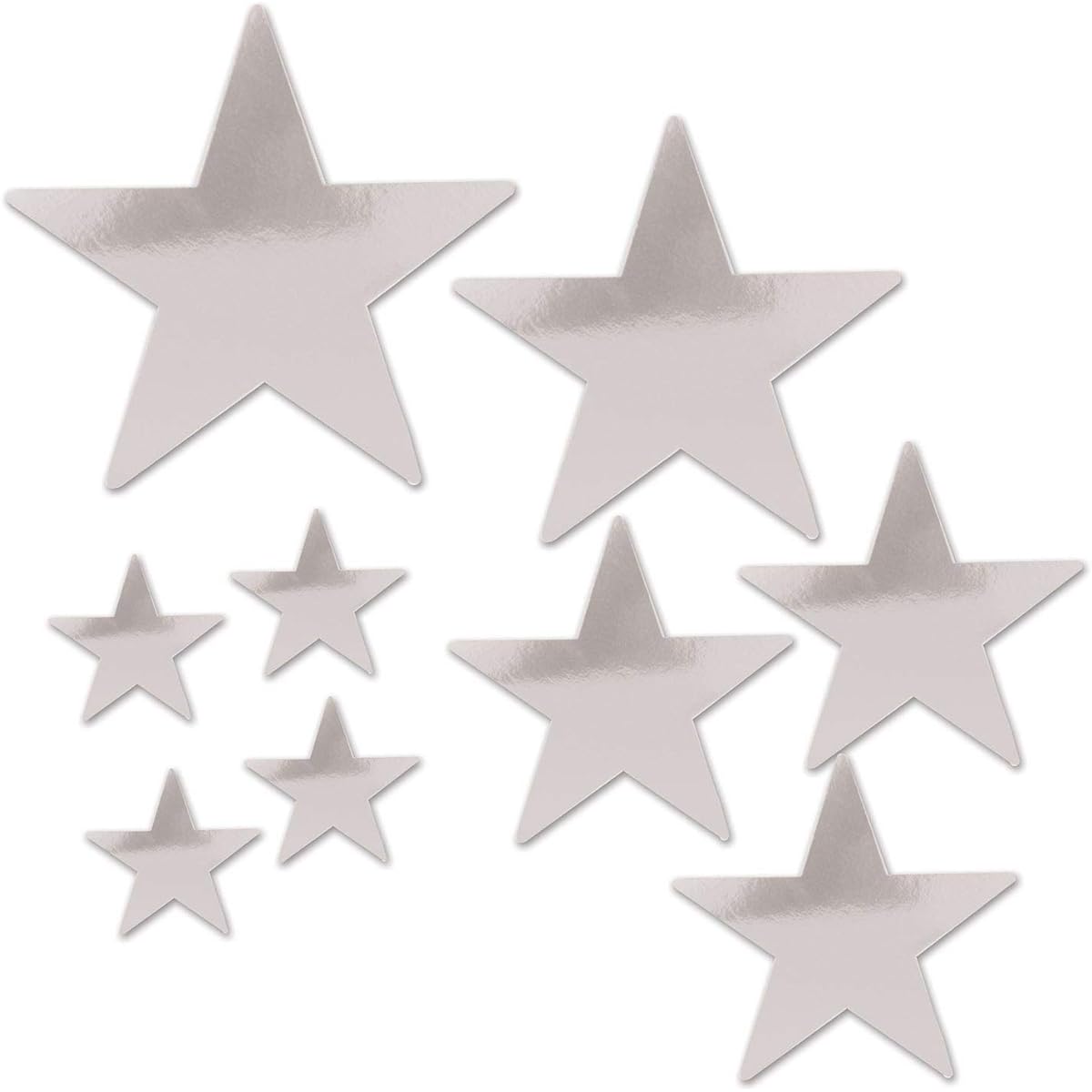 Beistle 53306-s Beistle 53306-s Foil Star Cutouts, Assorted Sizes (Silver) Packaging, 18 Pieces, Assorted Sizes, Silver