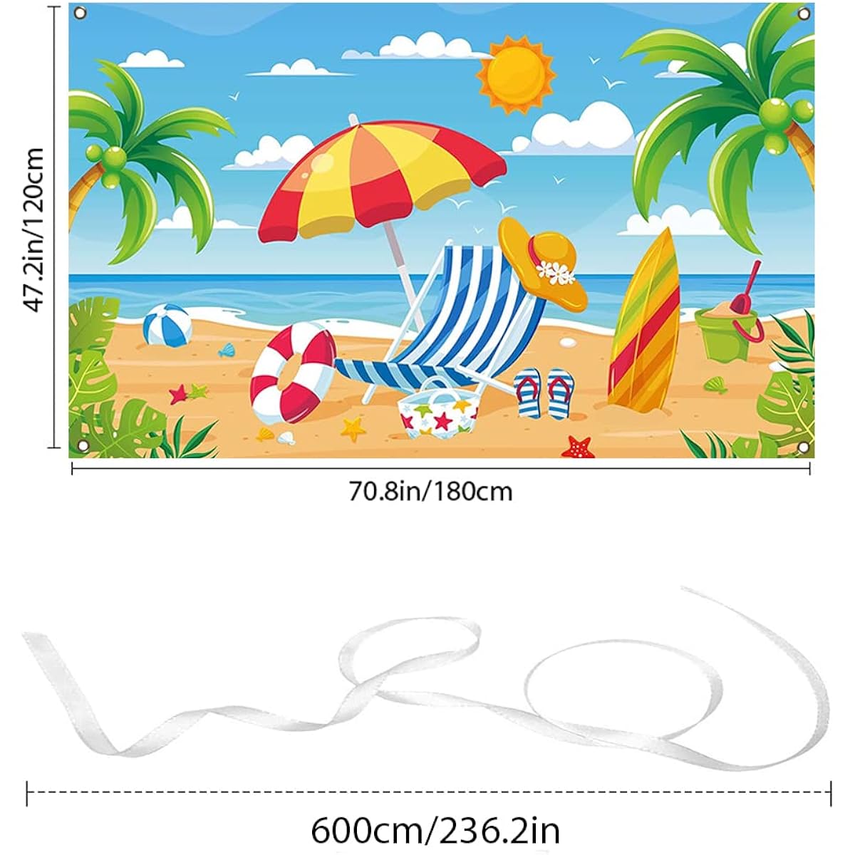 Summer Beach Party Decorations Hawaiian Party Backdrop Pool Surfboard Banner Hawaiian Theme Birthday Baby Shower Party Supplies Photography Background Photo Booth