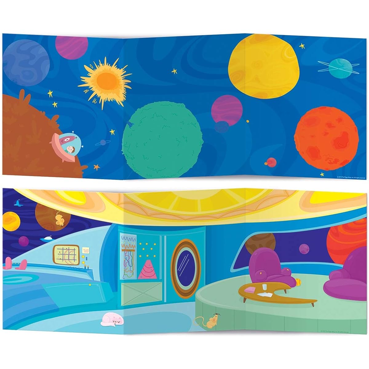 (Sticker Tote) - The Piggy Story 'Astronaut Adventure' Reusable Cling Sticker Activity Tote with Over 80 Stickers