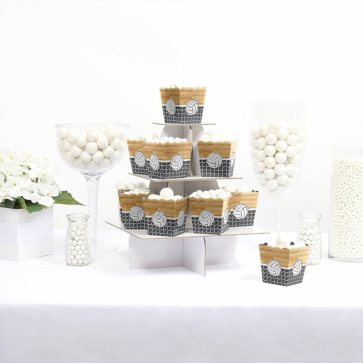 Bump Set Spike Volleyball Party Mini Favor Boxes Baby Shower Birthday Party Treat Candy Boxes Set of 12